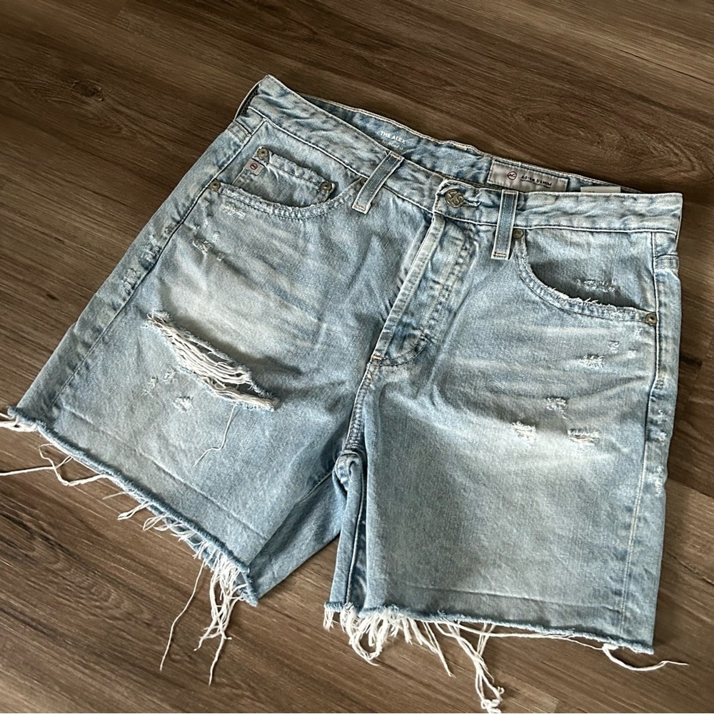 Adriano Goldschmied Light Wash Denim Cut Off Shorts Women 26R - Picture 2 of 10
